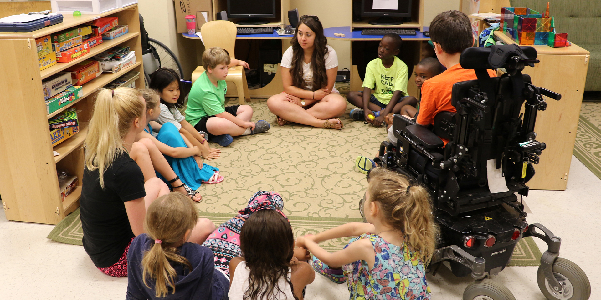 Student teacher in an inclusive classroom